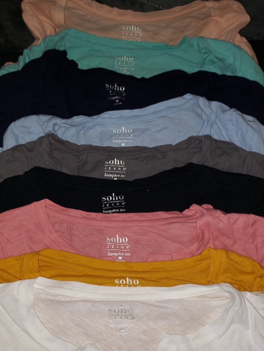 Bundle of Nine (9) New York Company NYC Soho Jeans Hampton Tee T-Shirts Top